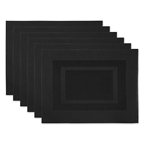 DII Woven Indoor Outdoor, Polyvinyl Chloride, Black, Placemat Set, 13x17.25 von DII