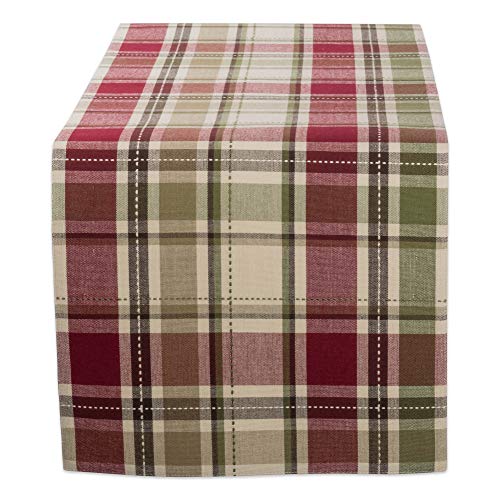 DII Esstischdekoration für Herbst und Erntedankfest Wiederverwendbarer Baumwollstoff, Baumwolle, Rustikales Karomuster, Table Runner, 13"x36" von DII