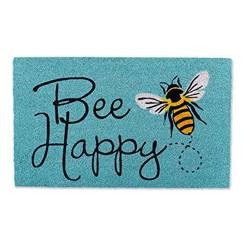 DII Fußmatte aus natürlicher Kokosfaser, lustige Grußmatte, Bee Happy, 45,7 x 76,2 cm von DII