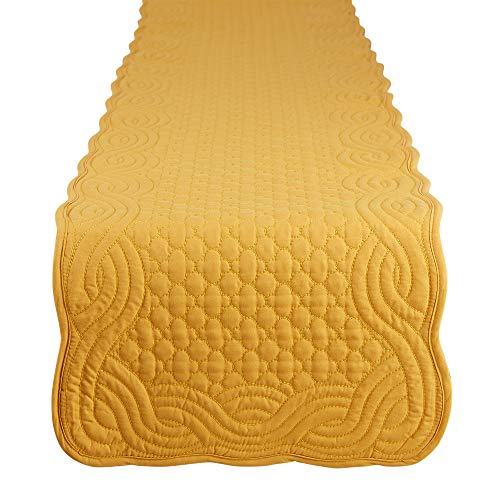 DII Quilted Farmhouse Collection Tischplatte, Polyester, Honey Gold, Table Runner, 13x72 von DII