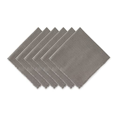 DII CAMZ37565 Schweres gefranstes NP Solid S/6, Massives Grau, Napkin von DII