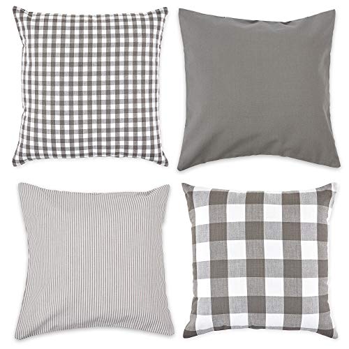 DII Gingham/Karo Kissenbezug, 45,7 x 45,7 cm, Verschiedene Grau/Weiß DII Gingham/Karo Kissenbezug, 45,7 x 45,7 cm, Verschiedene Grau/Weiß von DII