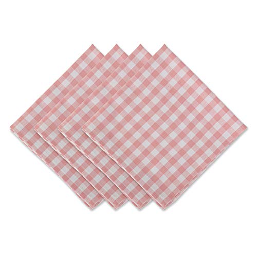 DII Gingham-Servietten-Set, kariert, Rosa von DII