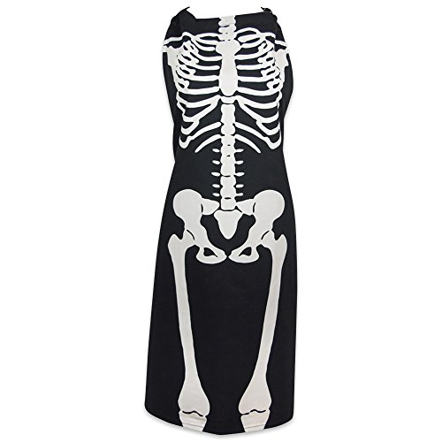 DII Happy Halloween Collection Gothic-Stil Gruselige Küchenschürze, Einheitsgröße, Skelett von DII