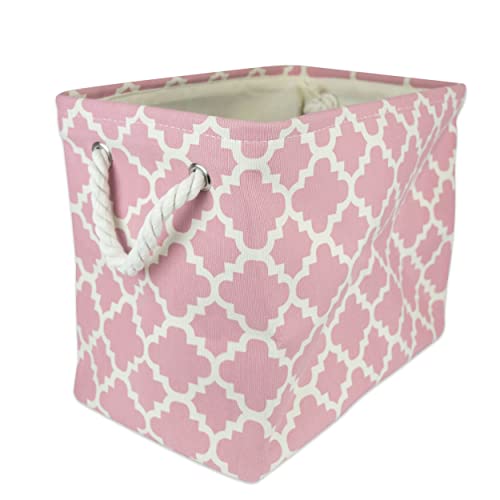 DII Bedruckter Polyester-Aufbewahrungsbehälter, klein, rund, Aqua Gitter Gitter Rectangle Rose von DII