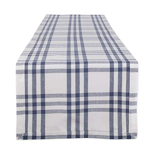 DII Home Sweet Farmhouse Plaid Tabletop Collection, Baumwolle, blau, Table Runner, 14 x 108 von DII