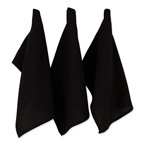 DII Küchen-Kollektion aus recycelter Baumwolle Geschirrtuch-Set, Schwarz, 18x26 von DII