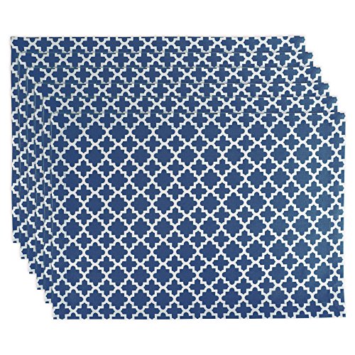 DII Lattice Tabletop Collection Tischset-Set, 33 x 48 cm, nautisches Blau, 6-teilig von DII