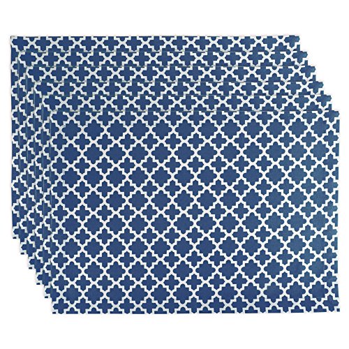 DII Gitter-Tischplatten-Kollektion, Tischset-Set, 33 x 48 cm, nautisches Blau, 6-teilig von DII