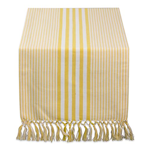DII Multi Stripe Collection Tabletop-Kollektion, Baumwolle, Dunkelgelb, Table Runner, 14x72 von DII