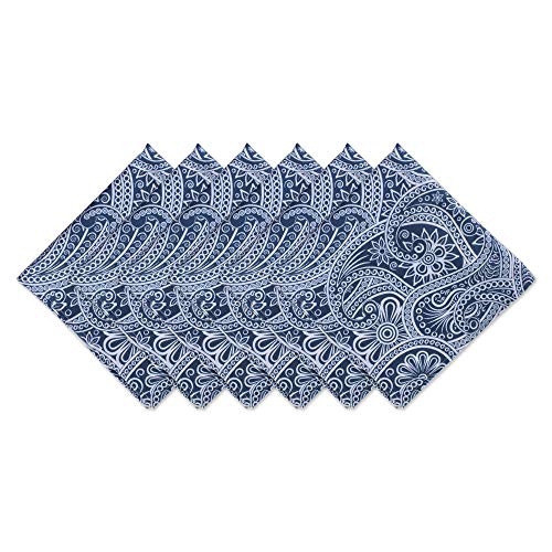 DII Outdoor Table Linens Blue Paisley, Napkins, 6 Pieces von DII