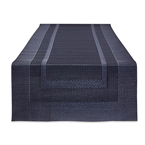 DII PVC Tabletop Collection Für den Innen-und Außenbereich gewebt, Stonewash Blue, Table Runner, 14x72 von DII