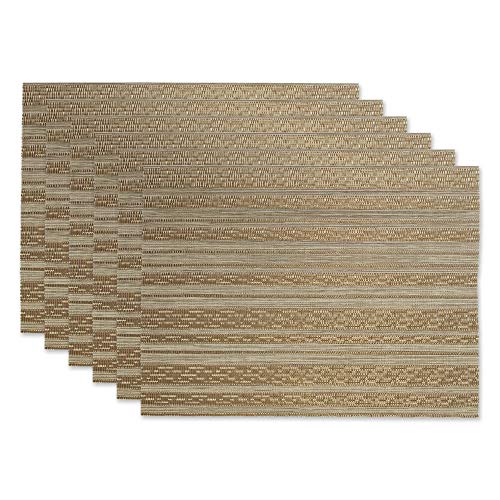 DII PVC-Tischdecken-Kollektion Gewebt für drinnen und draußen, Polyvinylchlorid, Gold, Placemat Set, 13x17.25, 6 von DII