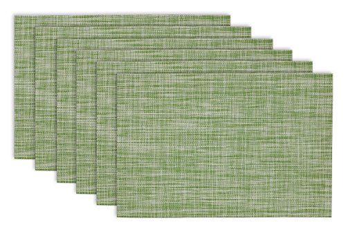 DII PVC-Tischset-Set, rechteckig, 13 x 17,25, Feigengrün, 6-teilig von DII