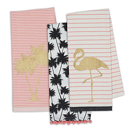 DII Pineapple Kollektion:, Baumwolle, Flamingo & Palmen, Dishtowel Set von DII