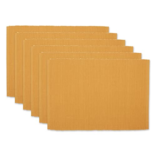 DII Platzdeckchen-Set, 100% Baumwolle, gerippt, Honiggold, 33 x 48 cm, 6 Stück von DII
