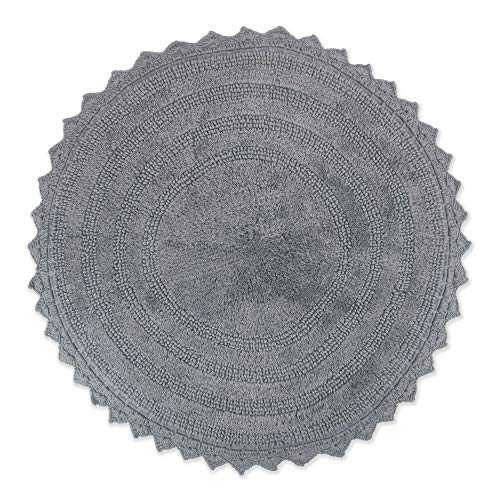 DII Crochet Collection Wende-Badematte, rund, 69,8 cm Durchmesser, Grau von DII