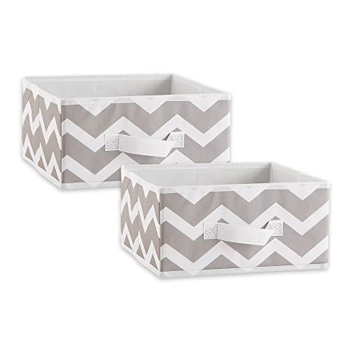 DII Stoff-Aufbewahrungskörbe für Kinderzimmer, Büro und Heimorganisation, Behälter sind für Standard-Würfel-Organizer (27,9 x 27,9 x 14 cm), Chevron-Grau, 2er-Set von DII