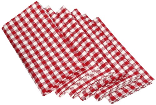 DII Tango Serviette, kariert, Rot 6er-Set Napkin Set Small Red Check von DII