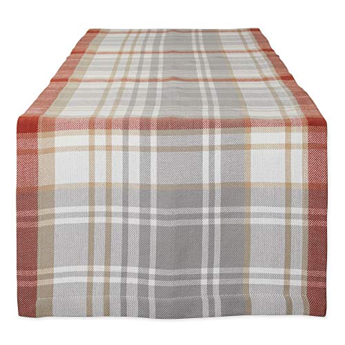 DII Thankful Autumn Collection Tischdekoration im Herbst, Baumwolle, Gemütliches Picknick-Plaid, Table Runner, 14x108 von DII