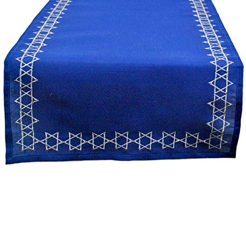 DII Tischdekoration Chanukka Festival of Lights Celebration Decor, Polyester, Davidstern, Table Runner, 14x70 von DII