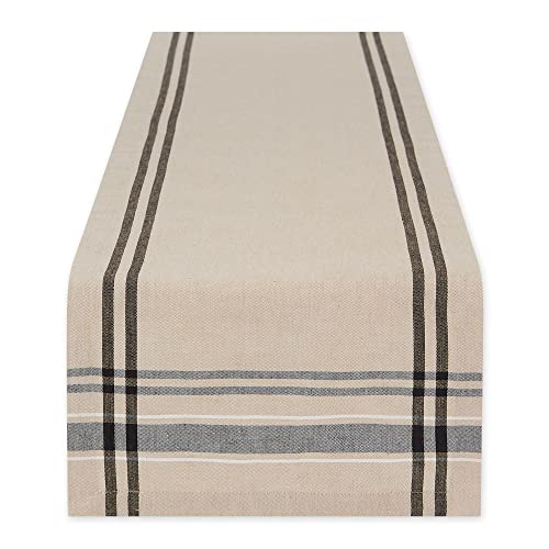 DII Tischläufer, French Stripe, Bauernhaus-Stil, 35,6 x 183,9 cm, Taupe/Schwarz von DII