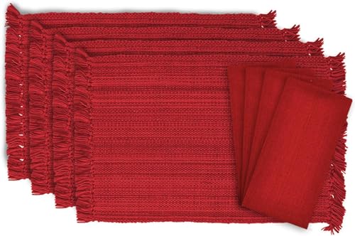 DII Variegated Tischplatten-Kollektion, Esszimmer-Set, Tango Red, 8-teilig von DII