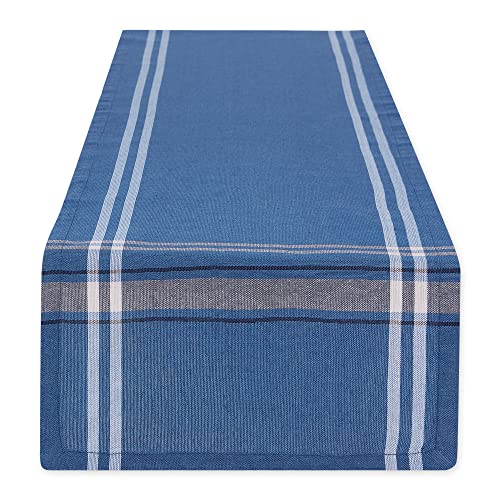 DII Tischläufer, französischer Streifen, Bauernhaus-Stil, 35,6 x 274,4 cm, Blau Chambray von DII