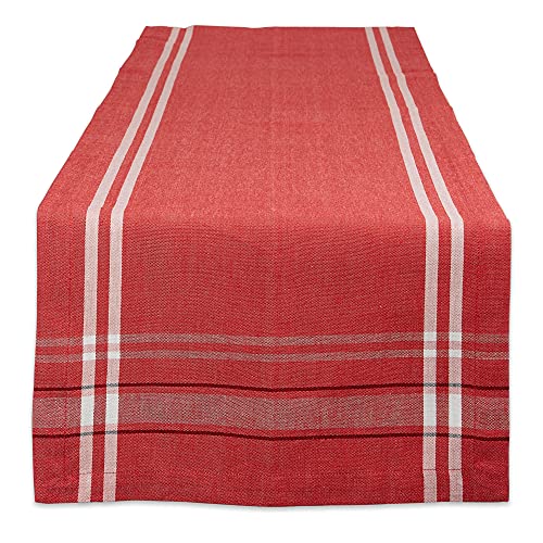 DII Tischläufer im Landhausstil, gestreift, französischer Stil, 35,6 x 274,3 cm, Rot (Red Chambray) von DII