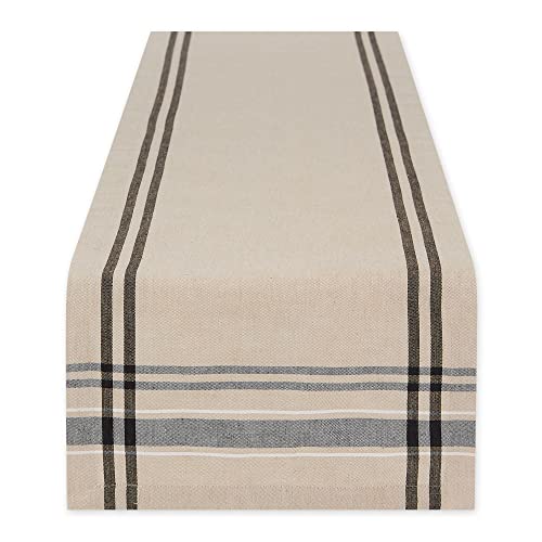DII Tischläufer, French Stripe, Bauernhaus-Stil, 35,6 x 274,4 cm, Taupe/Schwarz von DII