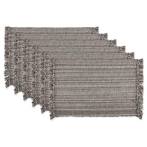 DII Tonal Fringe Placemat, Set of 6, Variegated Gray - Perfect for Fall, Thanksgiving, Dinner Parties, Weddings and Everyday Use von DII
