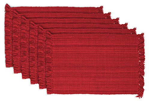 DII Tonal Fringe Placemat, Set of 6, Variegated Tango Red - Perfect for Fall, Dinner Parties, BBQs, Christmas and Everyday Use von DII
