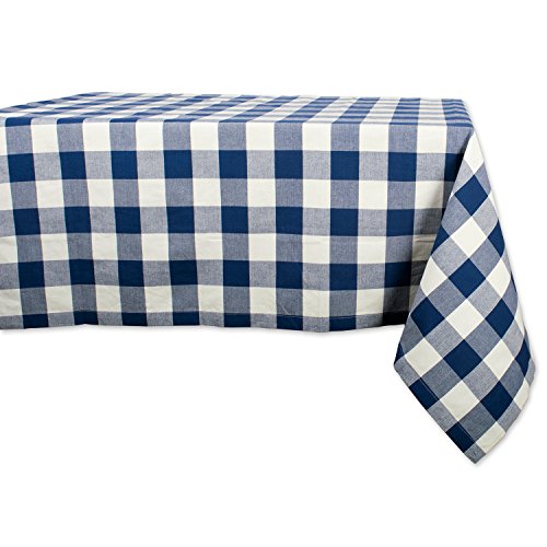 DII Buffalo Check Collection Klassische Tischdecke mit Bauernhaus-Motiv, Baumwolle, Marineblau und cremefarben, Tablecloth, 60x120 von DII