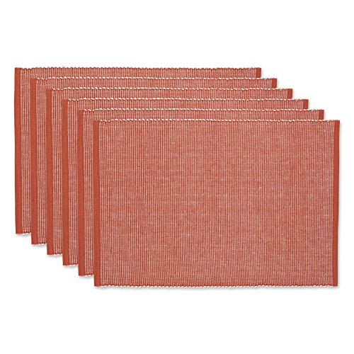 DII Two-Toned Collection Tabletop Platzdeckchen, Baumwolle, Rot (Vintage Red), 13x19, 6 von DII