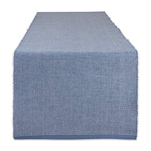 DII Two-Toned Collection Tabletop Tischläufer, Baumwolle, Stonewash Blue, 13x108 von DII