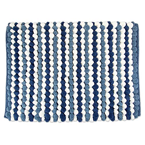 DII Ultra Soft Plush Spa Microfiber Shag Chenille Bath Mat Place in Front of Shower, Vanity, Bath Tub, Sink, and Toilet, 21 x 34 - Blue Stripe von DII