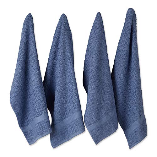 DII Waffle Terry Collection Geschirrtuch-Set, Baumwolle, Stonewash Blue, 15x26 von DII