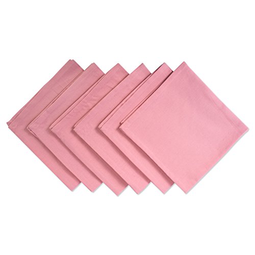 DII Solides Servietten-Set, 20 x 20 cm, Pink Sorbet, 6-teilig von DII
