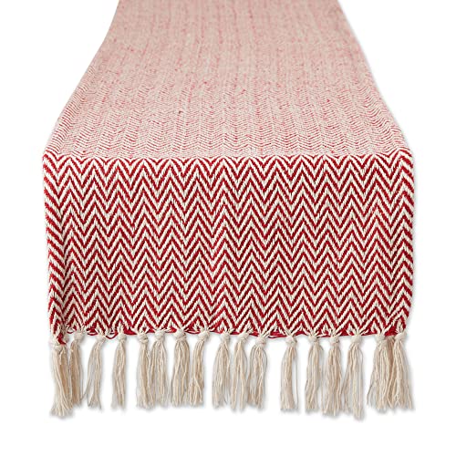 DII Woven Basic Tabletop Collection Chevron Tischläufer 15x108 Tango Red von DII