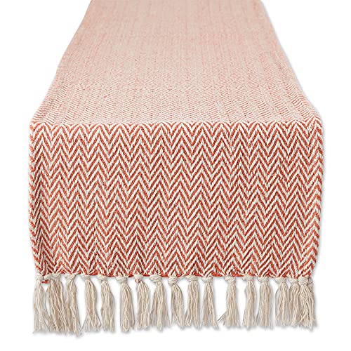 DII Woven Basic Tabletop Collection Tischläufer, Chevron-Design, Baumwolle, Spice, 15x72 von DII