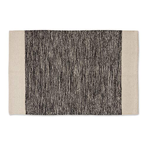 DII Woven Rugs Collection Handgewebte Baumwolle, 6 x 9 cm, schwarzer Rand von DII