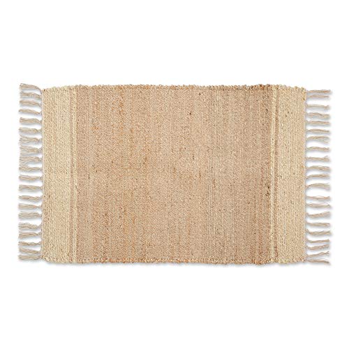 DII Woven Rugs Collection Handgewebte Jute, 5 x 91 cm, cremefarbene Streifen von DII