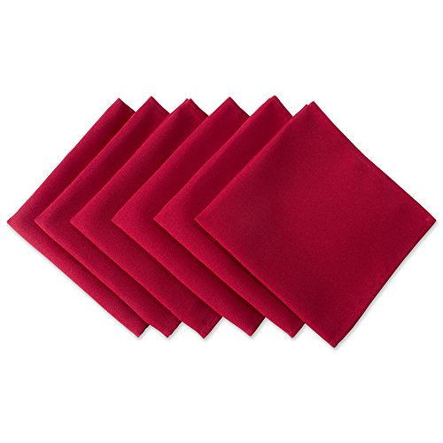 DII 100% gesponnenes Polyester, Tischplatten-Kollektion, Servietten, 45,7 x 45,7 cm, rot, 6 Stück von DII
