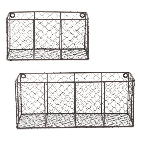 DII Chicken Wire Collection Farmhouse Vintage Wandkörbe, Sortiert, rustikale Bronze von DII