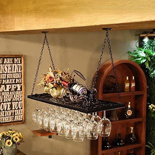 An der Wand montierte Weinregale, an der Decke montiertes hängendes Weinglas-Aufhänger-Organizer-Gestell für Stielgläser aus Metall, multifunktionales Präsentationsregal, Lagerregal, Tischplatte von DIIDIIFF