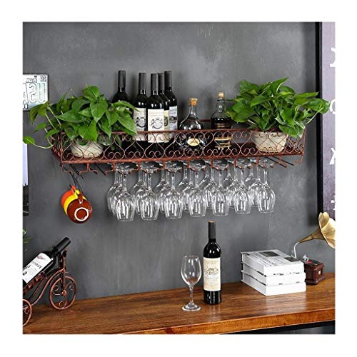 DIIDIIFF An der Wand montiertes Weinregal, hängendes Restaurant-Eisengestell, Weinglasregal, hängendes Kelchregal, kreativer Weinglasregalboden von DIIDIIFF