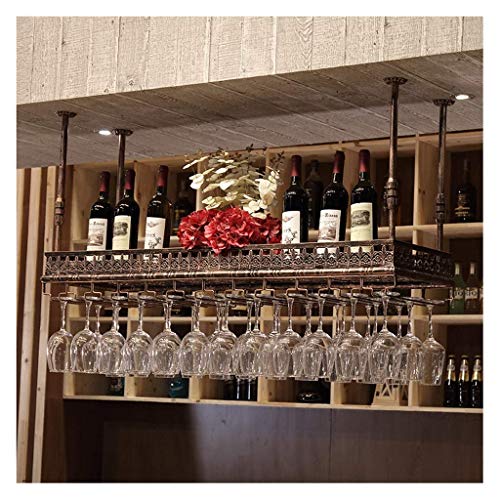 DIIDIIFF Weinregal, hängendes Weinregal, Bar-Weinglasregal, umgedrehter Bar-Weinglas-Aufhänger, Zaun-Weinglasregal, Glasregal, Weinglasregal, braun, 60 x 35 cm von DIIDIIFF