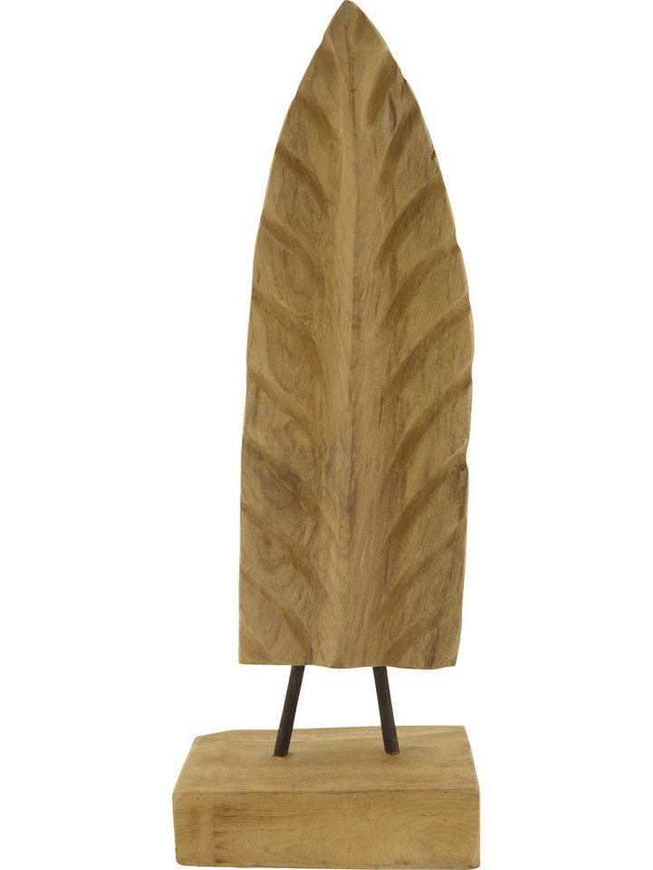 DIJK Dekofigur Dijk Statue Blatt Teak 18 x 12 x 48 cm von DIJK