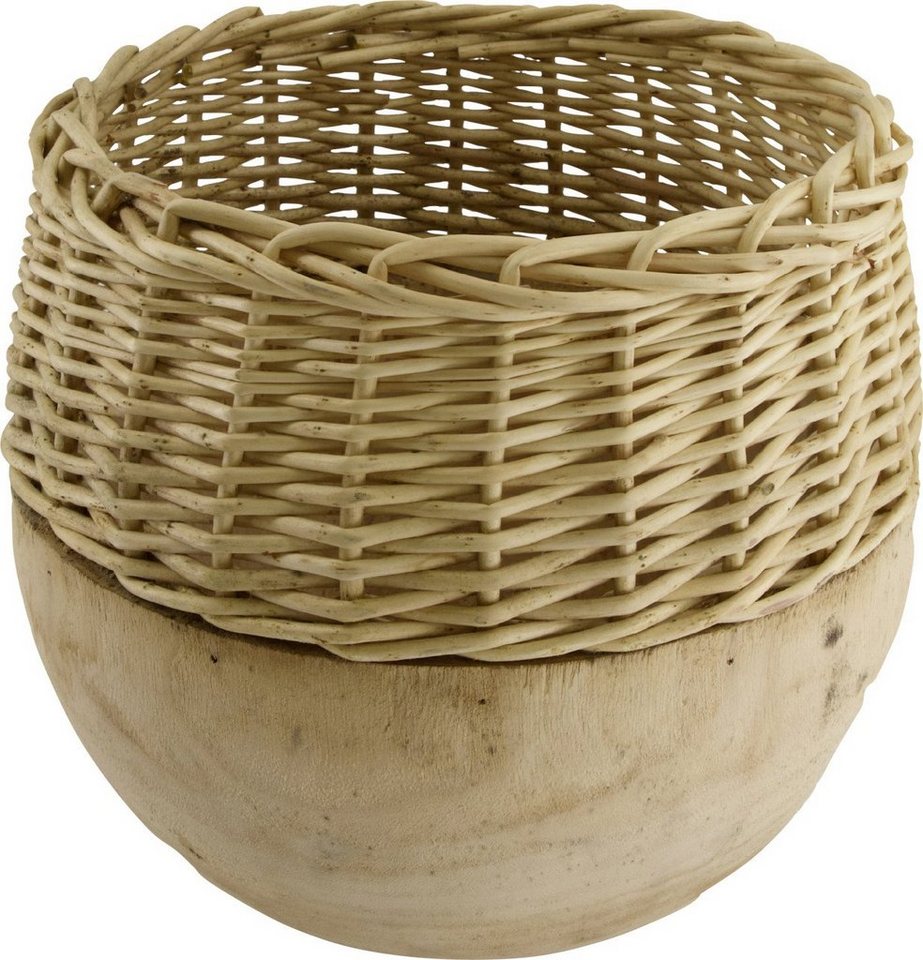 DIJK Dekofigur Dijk Vase aus Weide und Holz 29 x 28 cm natur von DIJK