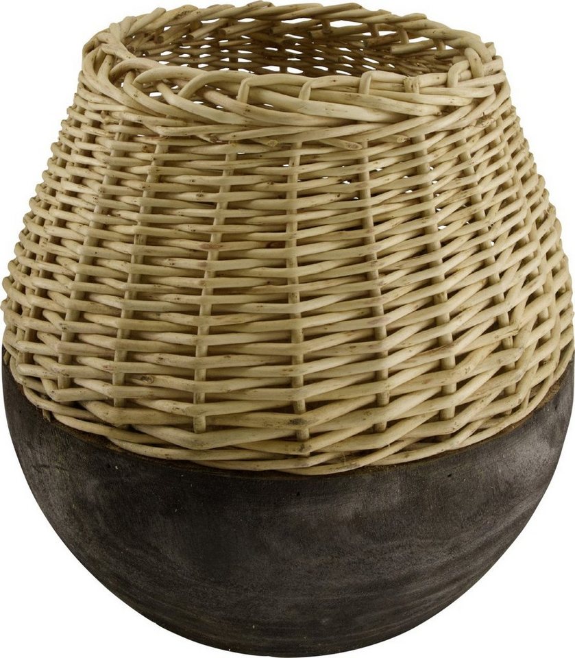 DIJK Dekovase Dijk Vase aus Weide und Holz 29 x 28 cm von DIJK